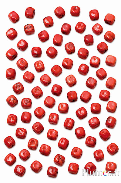 Korallen Nuggetsperlen - 10 x 10 mm - mahagonirot